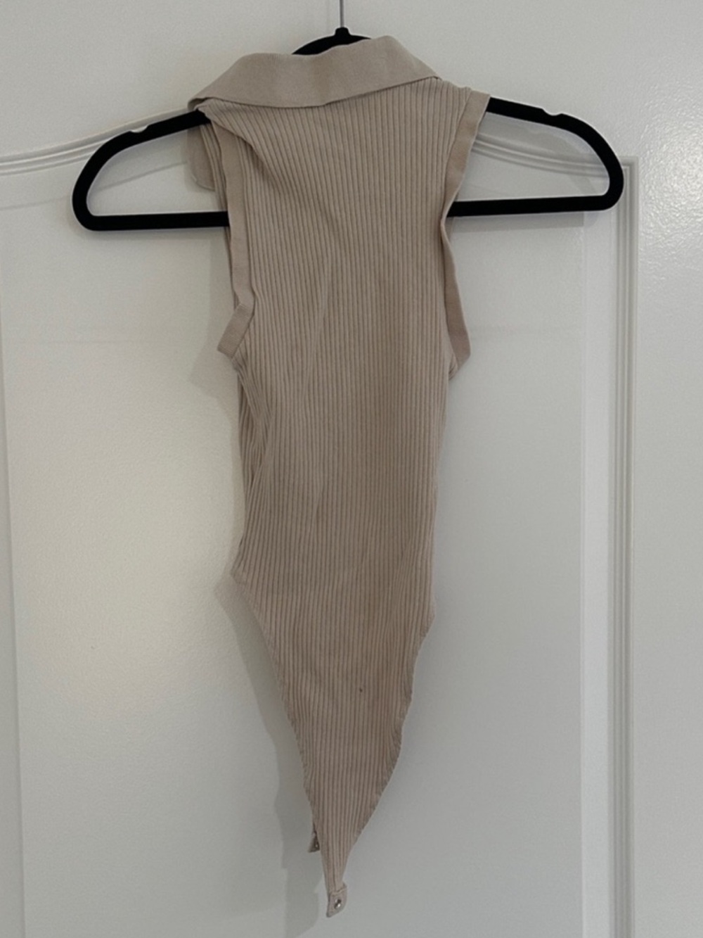Zara Beige Ribbed Bodysuit - Picture 2 of 3
